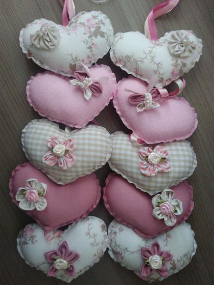 2 Pingentes de Cortina Rosa e Bege