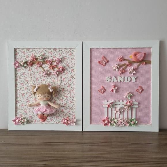 2 Quadros para Decoração do Quarto Menina