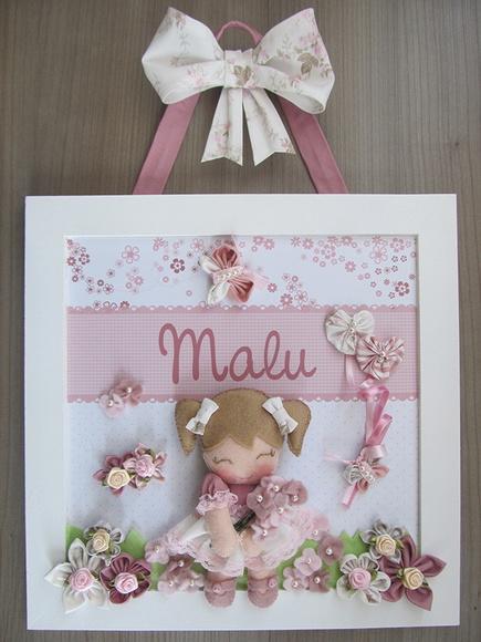 Enfeite de Porta Bonequinha e quadrinhos decorativos para quarto