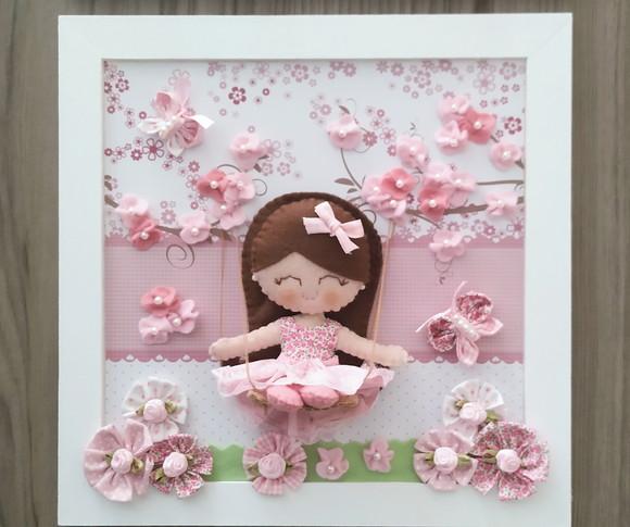 Enfeite de Porta e Quadro para Decoração Quarto Menina Rosa