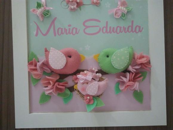 Enfeite de Porta Maternidade Família de Passarinhos