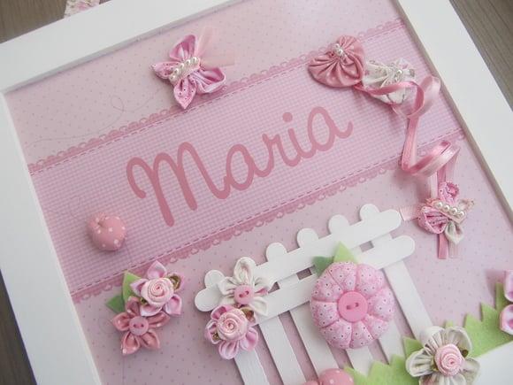 Enfeite de Porta Maternidade Jardim Rosa
