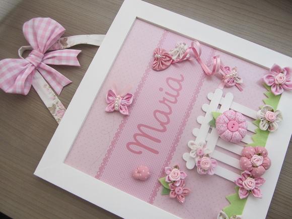 Enfeite de Porta Maternidade Jardim Rosa