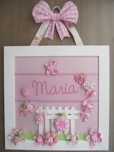 Enfeite de Porta Maternidade Jardim Rosa