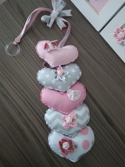 Kit decoração rosa e cinza