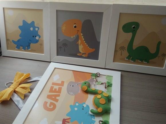 Kit Enfeite de Porta + Trio Dinossauros
