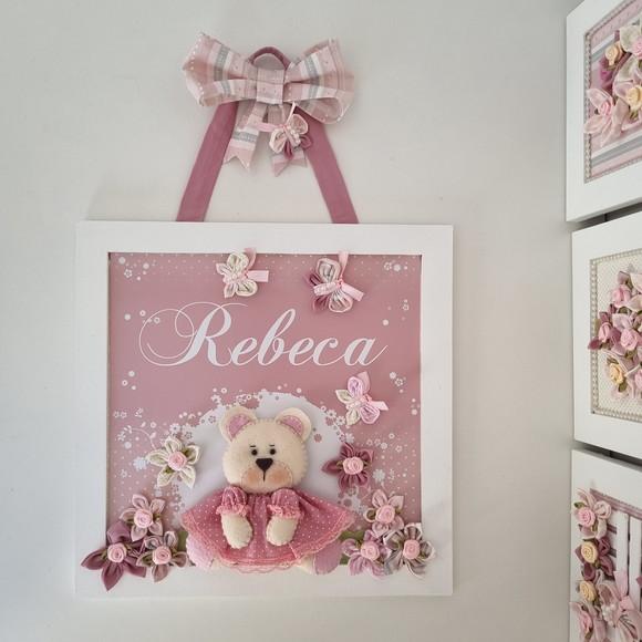 Kit Porta Maternidade Ursa e Trio de Quadrinhos Decoração