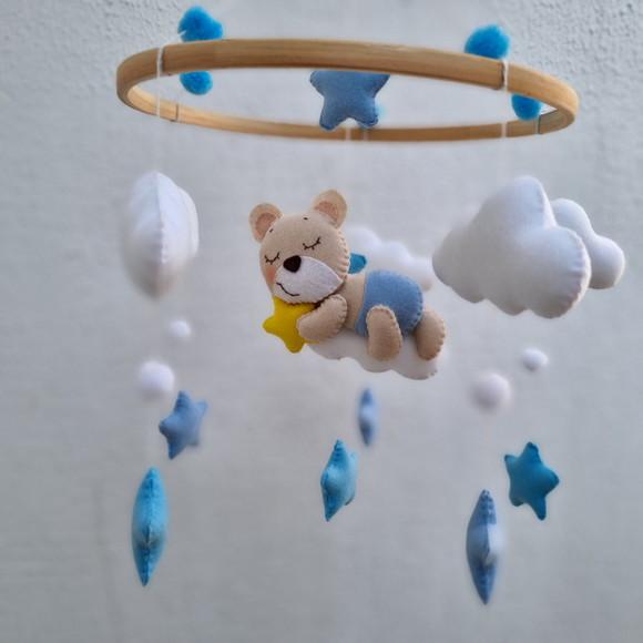 Móbile Berço Ursinho ou Ursinha, Nuvens e Estrelas