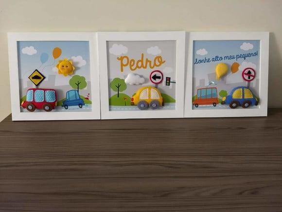 Porta Maternidade com Trio de Quadros