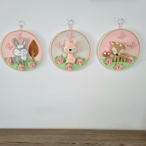 Quadros Decoração no Bastidor Floresta Encantada