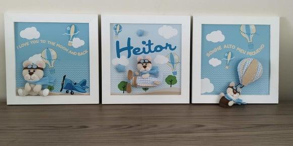 Quadros Decorativos Urso Aviador