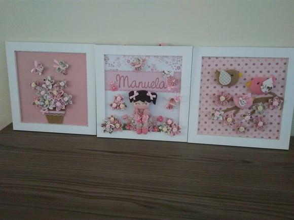 Trio de Quadros com Porta Maternidade