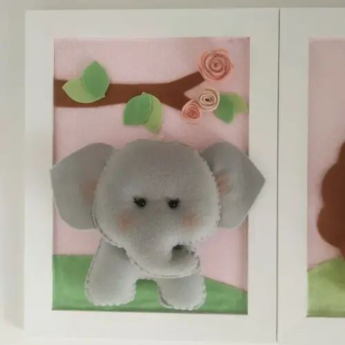 Quadros Decoração quarto de Menina Safari