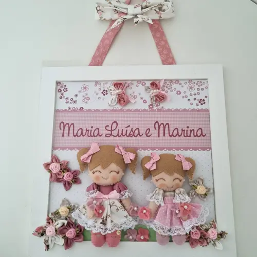 Enfeite de Porta Maternidade Irmãs