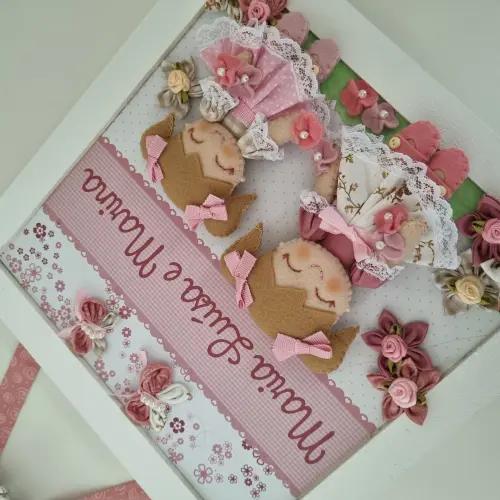 Enfeite de Porta Maternidade Irmãs