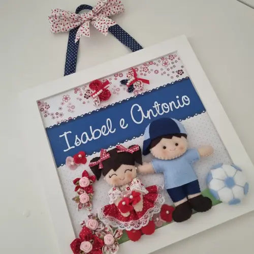 Enfeite de Porta Maternidade Irmãos