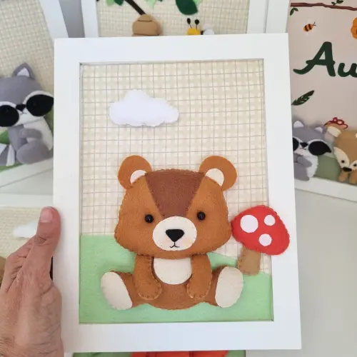 Kit de Quadros Decoração Bebê Bichinhos da Floresta