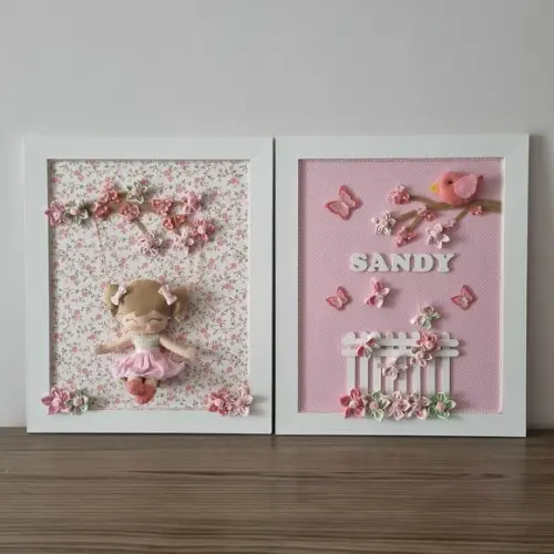 2 Quadros para Decoração do Quarto Menina