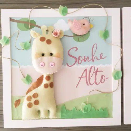 4 Quadros Decoração Safari Menina