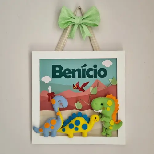 Enfeite de Porta de Maternidade 3 Dinossauros