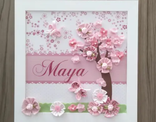 Enfeite de Porta e Quadro para Decoração Quarto Menina Rosa