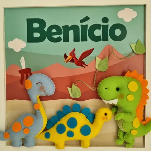 Enfeite de Porta de Maternidade 3 Dinossauros