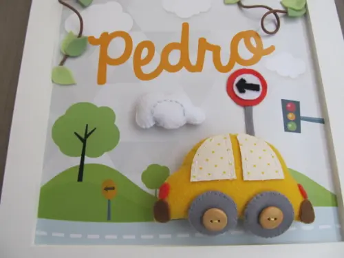 Enfeite de Porta Maternidade Fusquinha