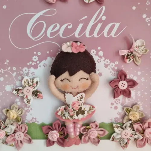Enfeite de Porta Maternidade Menina Bailarina