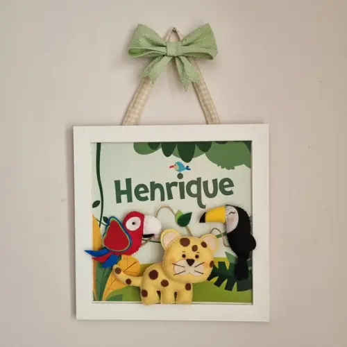 Enfeite de Porta Maternidade Menino Fauna Brasileira