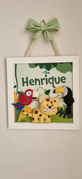 Enfeite de Porta Maternidade Menino Fauna Brasileira