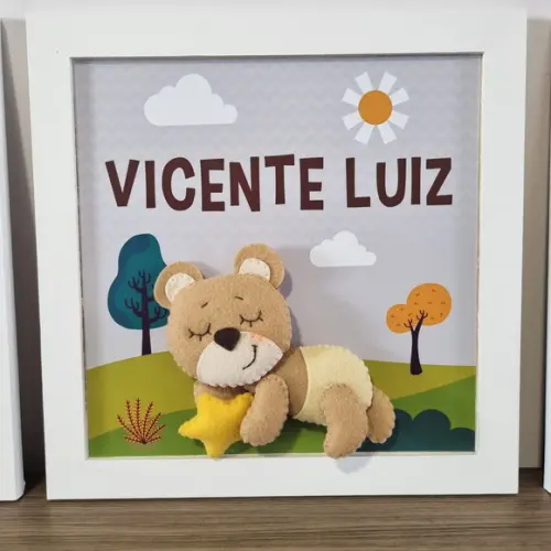 Enfeite de Porta Maternidade Urso, Quadros Decoração e Varal