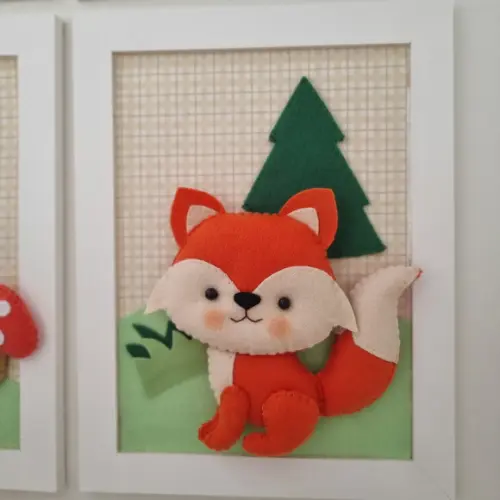 Kit 4 Quadros Decoração Bichinhos da Floresta