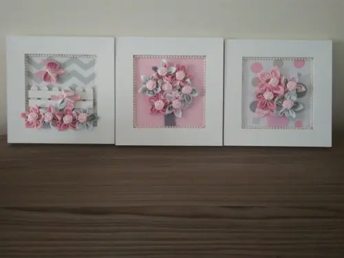 Kit decoração rosa e cinza