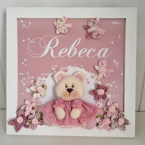 Kit Porta Maternidade Ursa e Trio de Quadrinhos Decoração