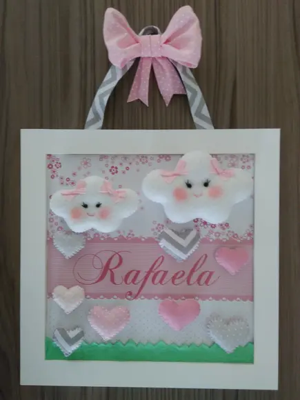Porta Maternidade Chuva de Amor e Nuvem