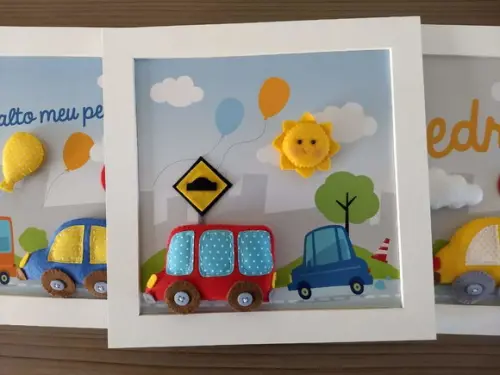 Porta Maternidade com Trio de Quadros