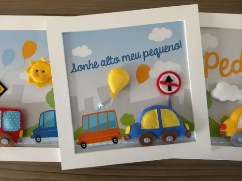 Porta Maternidade com Trio de Quadros
