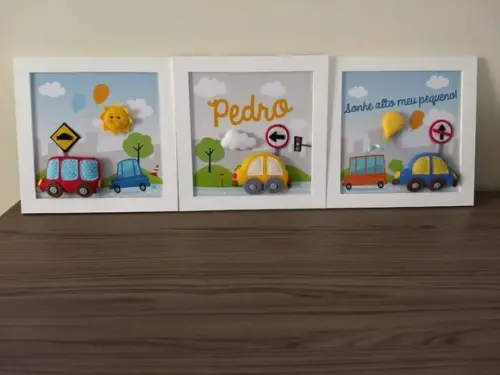 Porta Maternidade com Trio de Quadros