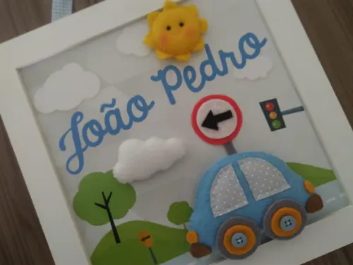 Porta Maternidade Fusca Azul