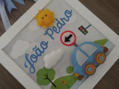 Porta Maternidade Fusca Azul