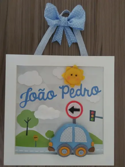 Porta Maternidade Fusca Azul