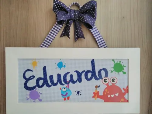 Porta Maternidade Quadro Monstros