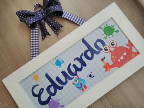 Porta Maternidade Quadro Monstros