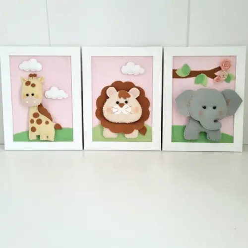 Quadros Decoração e Enfeite de Porta Maternidade Safari