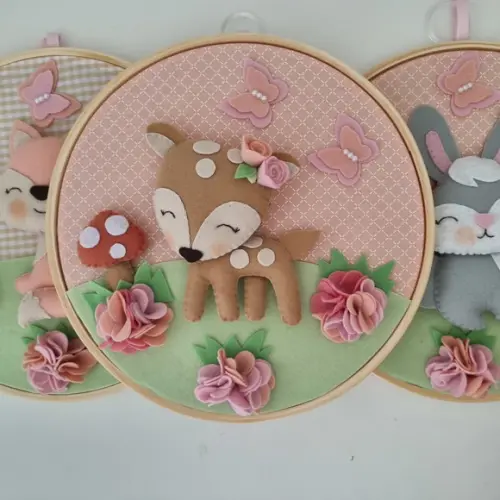 Quadros Decoração no Bastidor Floresta Encantada