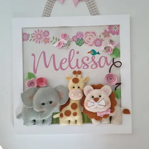 Quadros Decoração e Enfeite de Porta Maternidade Safari