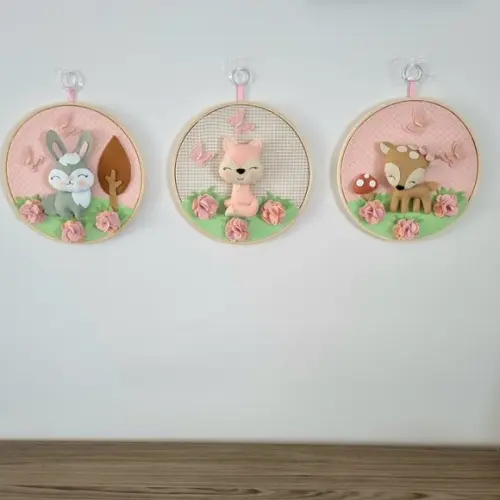 Quadros Decoração no Bastidor Floresta Encantada
