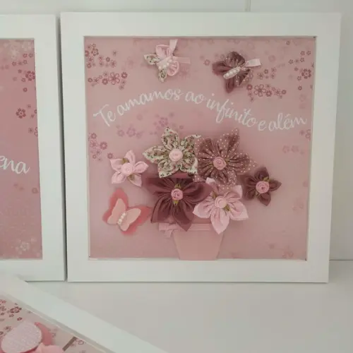 Quadros Decorativos Família de Passarinhos e Flores