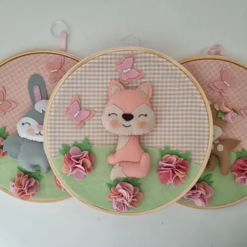 Quadros Decoração no Bastidor Floresta Encantada