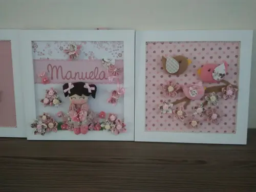 Trio de Quadros com Porta Maternidade